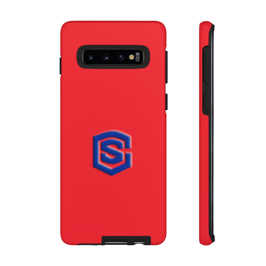 Red Tough Cases Blue Logo