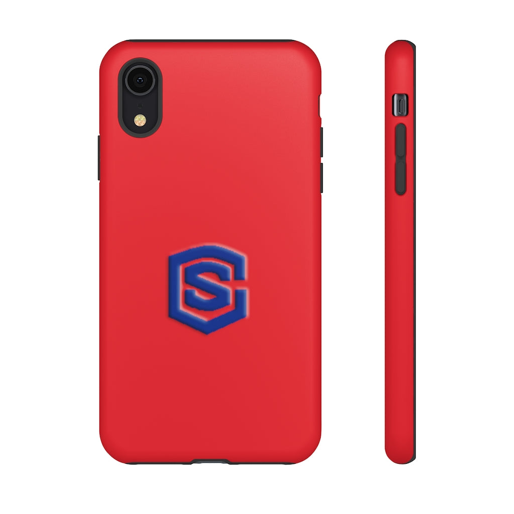 Red Tough Cases Blue Logo