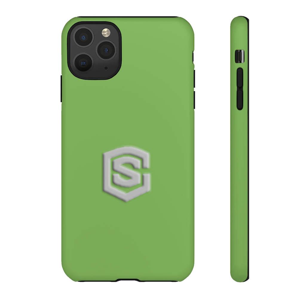 Green Tough Cases Silver Logo