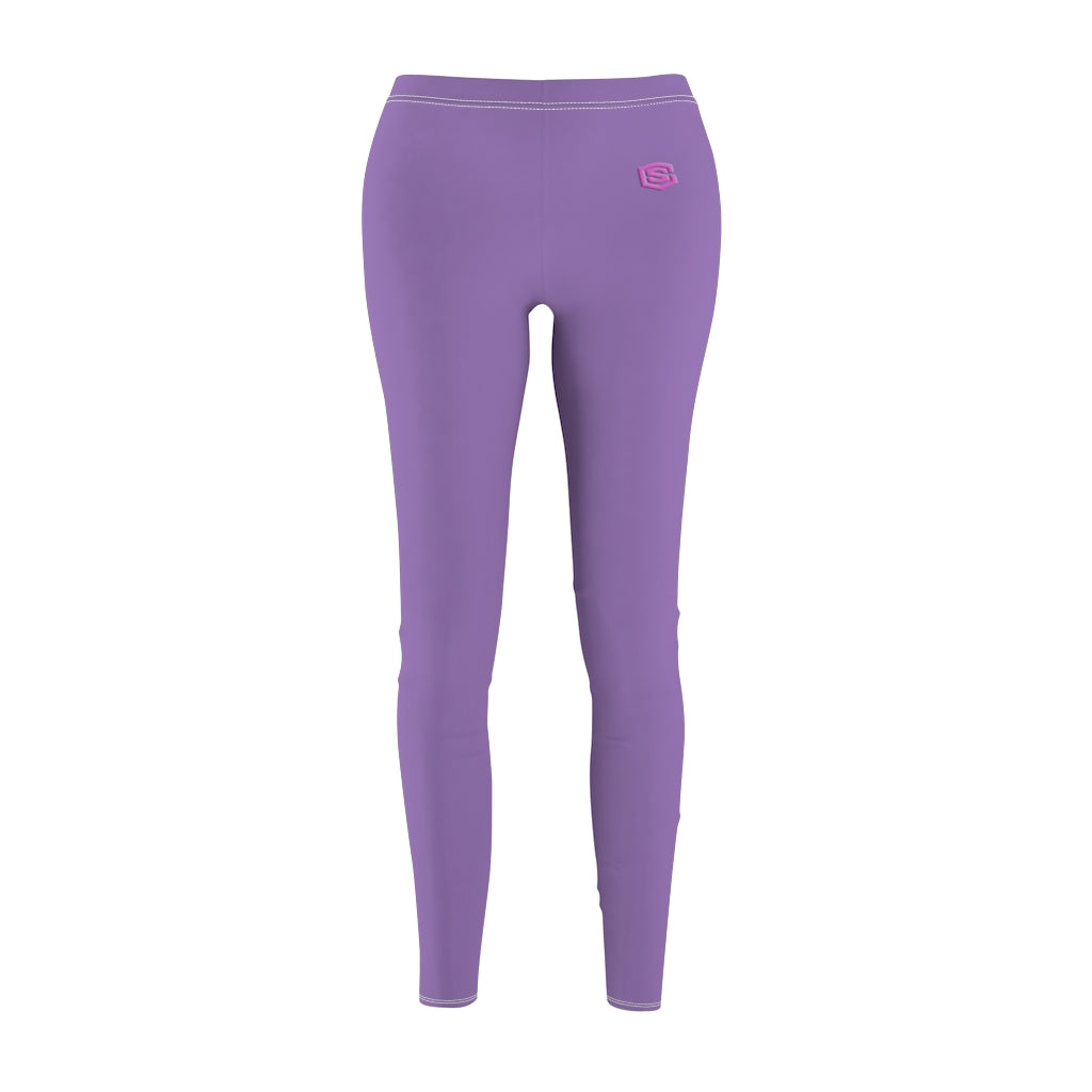 Purple Women's Cut & Sew Casual Leggings Pink logo