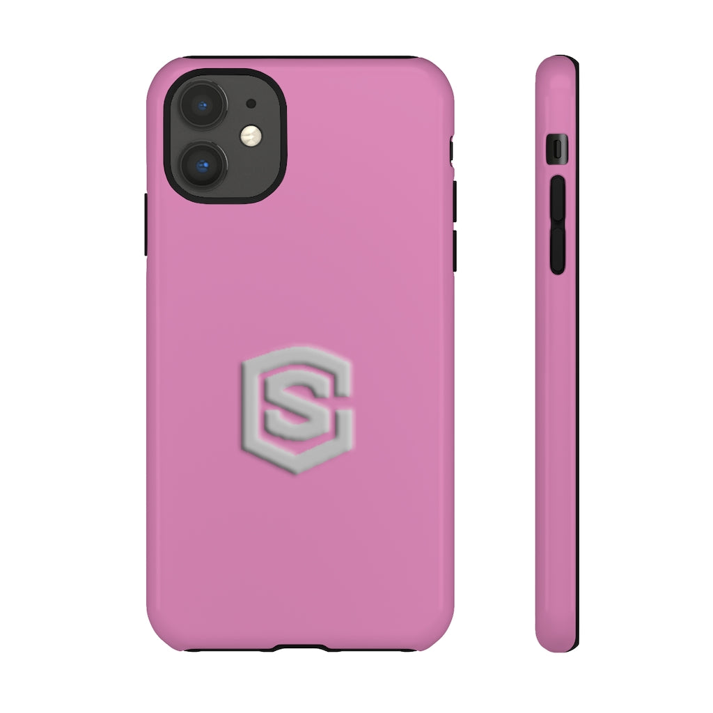 Pink Tough Cases Silver Logo