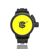 YELLOW MEN SPORT WATCH BLACK LOGO Men's Sport Watch (Model 309)