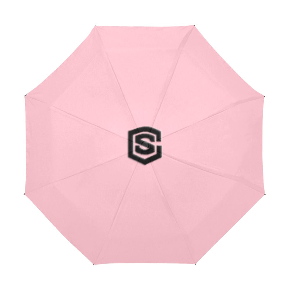 Pink Anti-UV Automatic Umbrella With Black Logo Anti-UV Automatic Umbrella(Outside Printing)(Model U09)