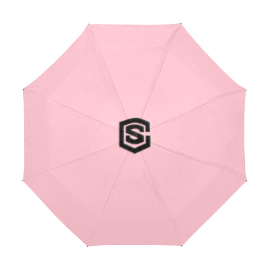 Pink Anti-UV Automatic Umbrella With Black Logo Anti-UV Automatic Umbrella(Outside Printing)(Model U09)