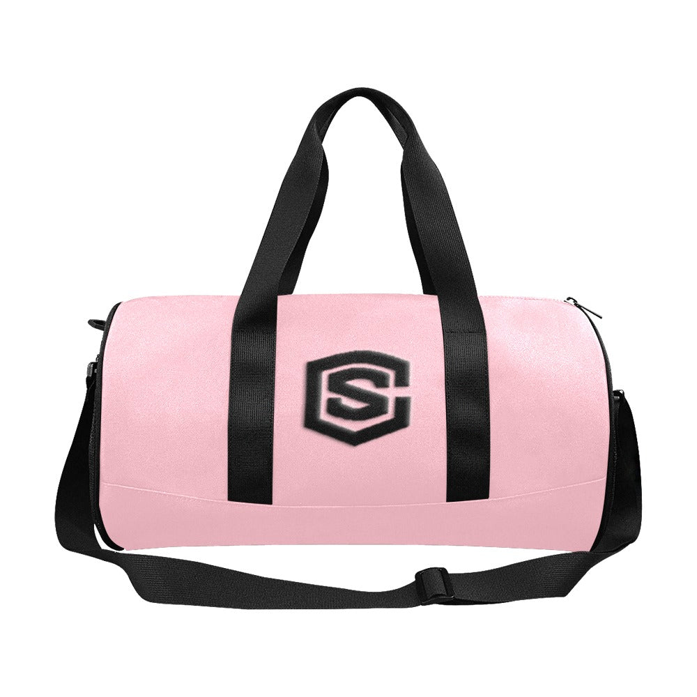 PINK TRAVEL BAG WITH BLACK LOGO Travel Duffel Bags (Model 1679)