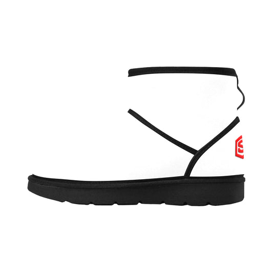 ORANGE Low Top Men's Snow Boots WITH RED LOGO Low Top Men's Snow Boots (Model 049)