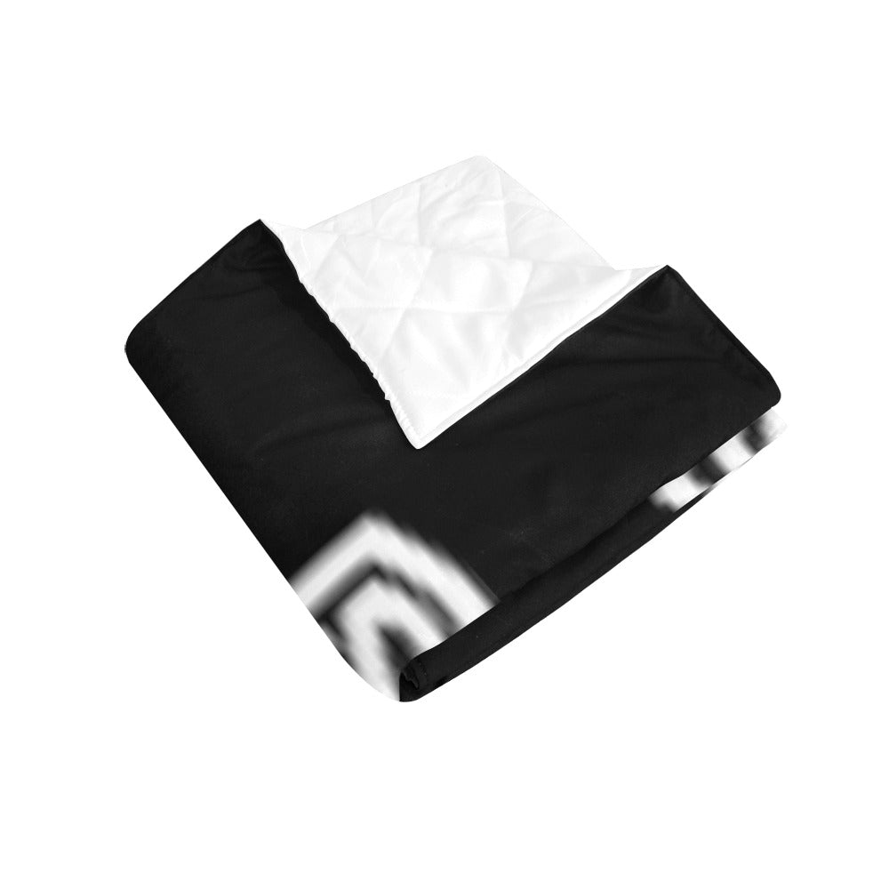 Black Quilt with White Logo Custom Quilt  70" x 80"