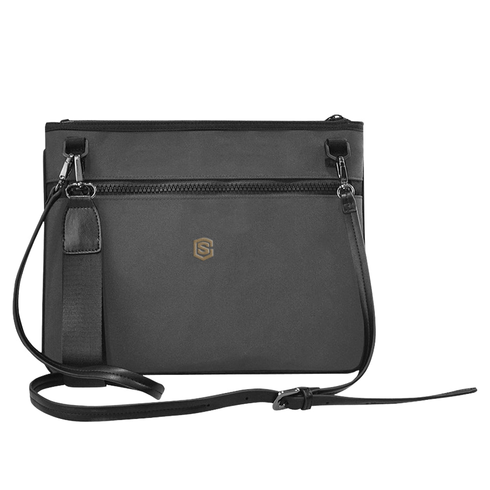 BLACK SLIM CLUTCH BAG brown logo Slim Clutch Bag (Model 1668)