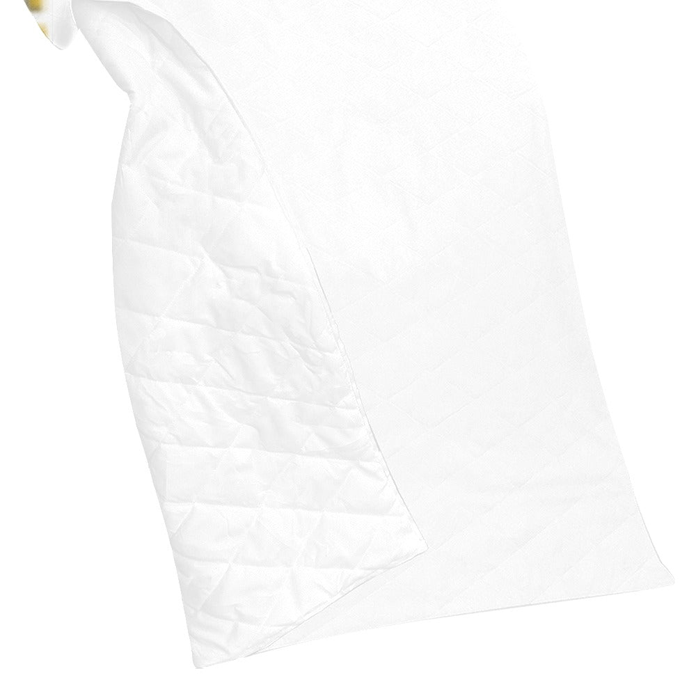 White Quilt with Gold Logo Custom Quilt  70" x 80"