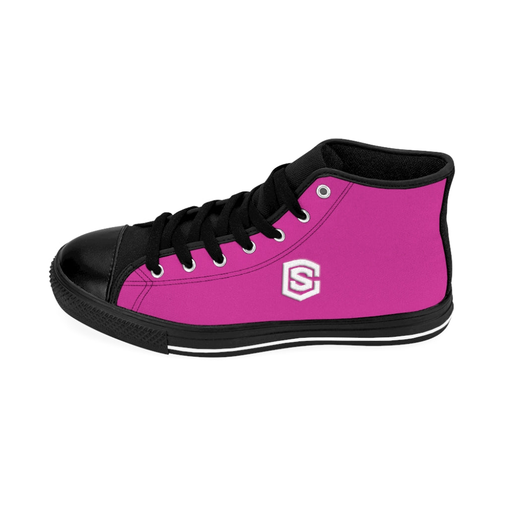 pink Men's High-top Sneakers - white logo