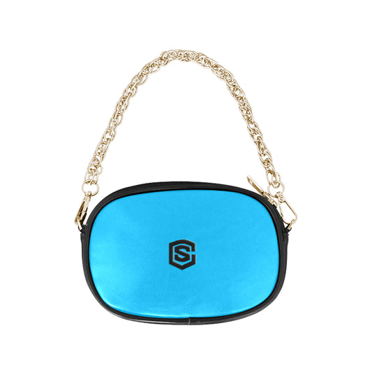 BLUE CHAIN PURSE black logo Chain Purse (Model 1626)