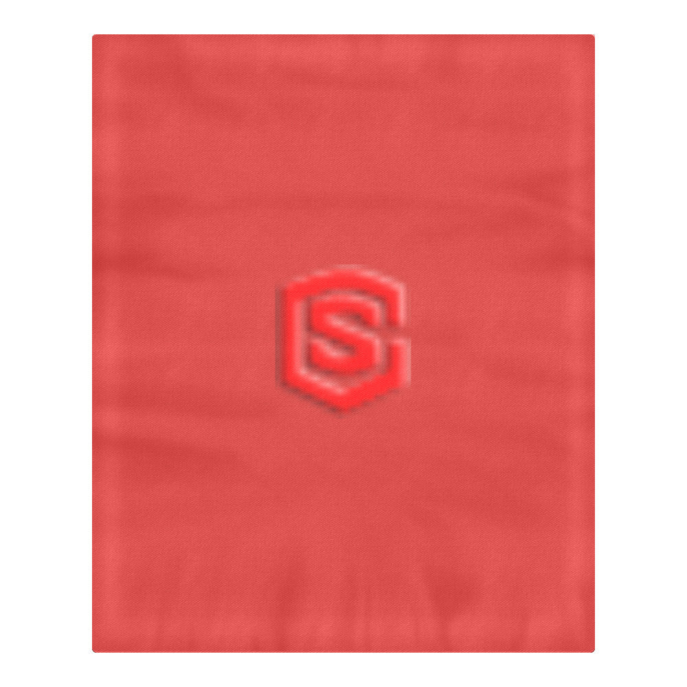 Red Duvet Cover Red Logo 3-Piece Bedding Set (1 Duvet Cover 86"x70"; 2 Pillowcases 20"x30")(One Side)