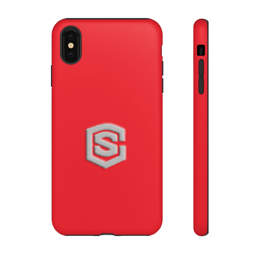Red Tough Cases Silver Logo