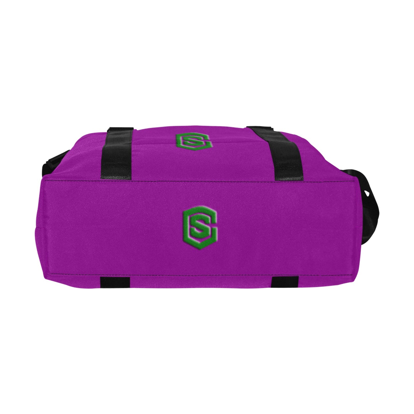Purple Large Capacity Duffle Bag With Green Logo Large Capacity Duffle Bag(Model1715)