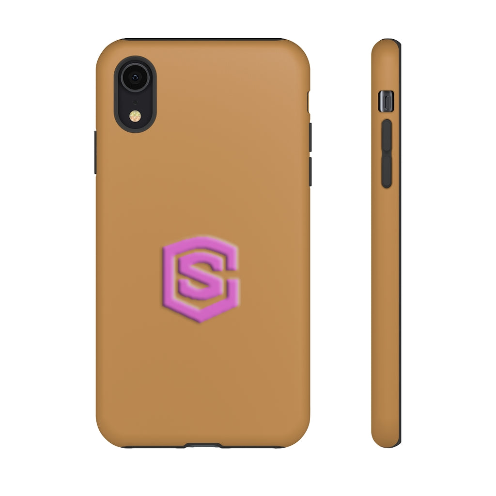 Brown Tough Cases Pink Logo