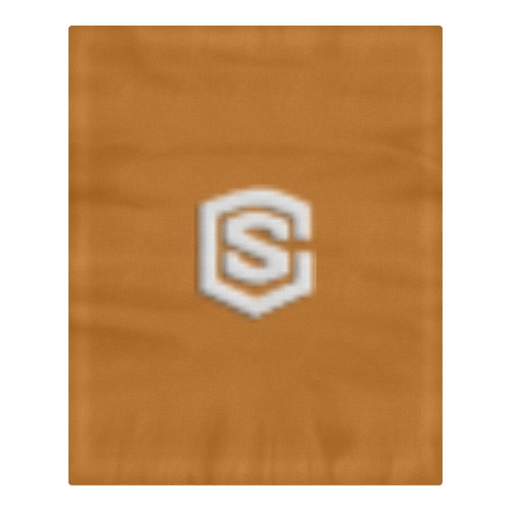 Brown 3-Piece Bedding Set (1 Duvet Cover 86"x70"; 2 Pillowcases 20"x30")(One Side) wtih Silver Logo 3-Piece Bedding Set (1 Duvet Cover 86"x70"; 2 Pillowcases 20"x30")(One Side)