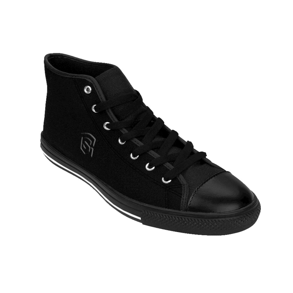 black Men's High-top Sneakers - black logo