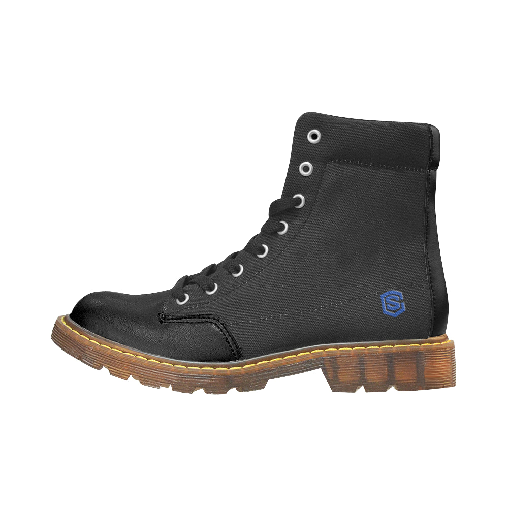 blue logo Apache Round Toe Women's Winter Boots (Model 1402)