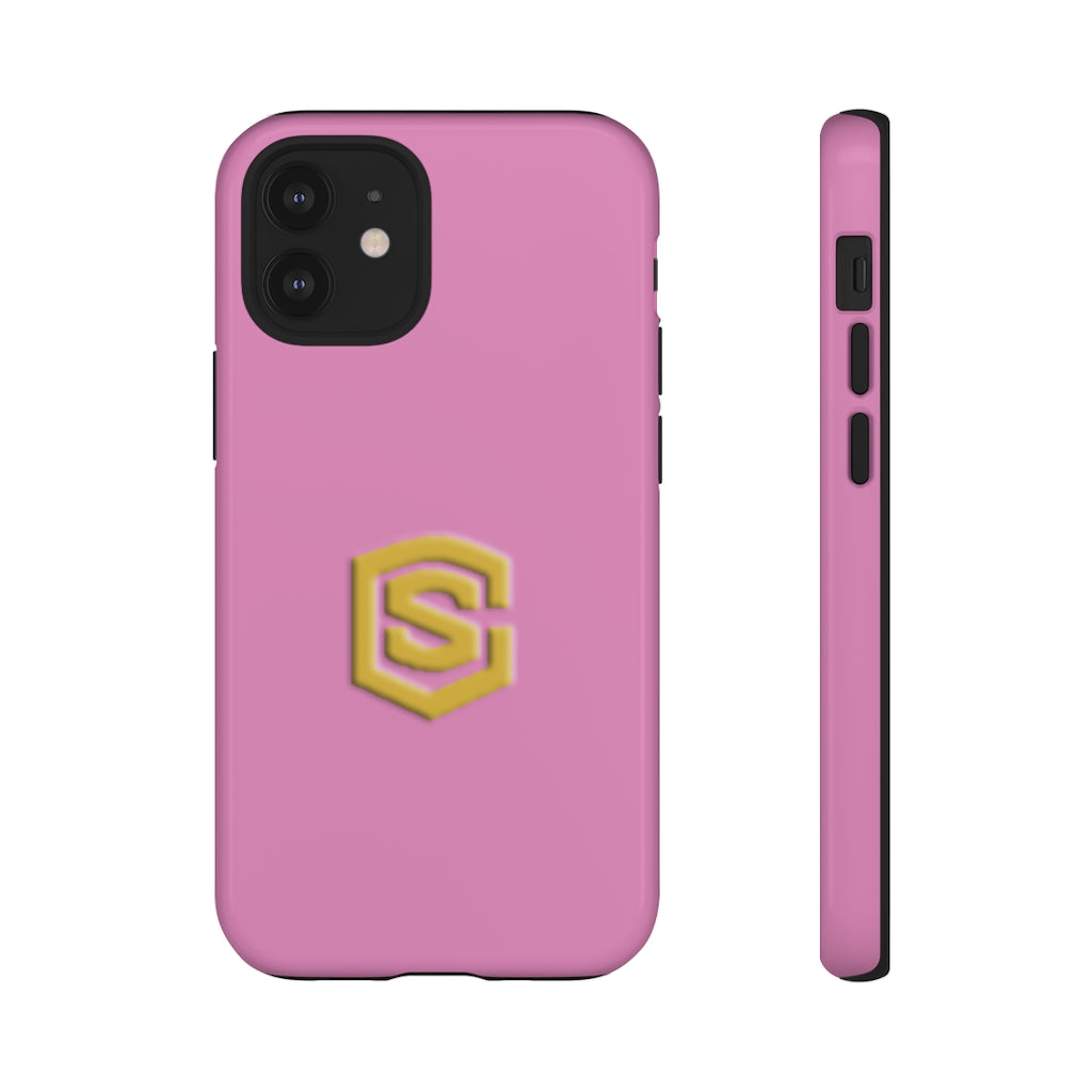 Pink Tough Cases Gold Logo