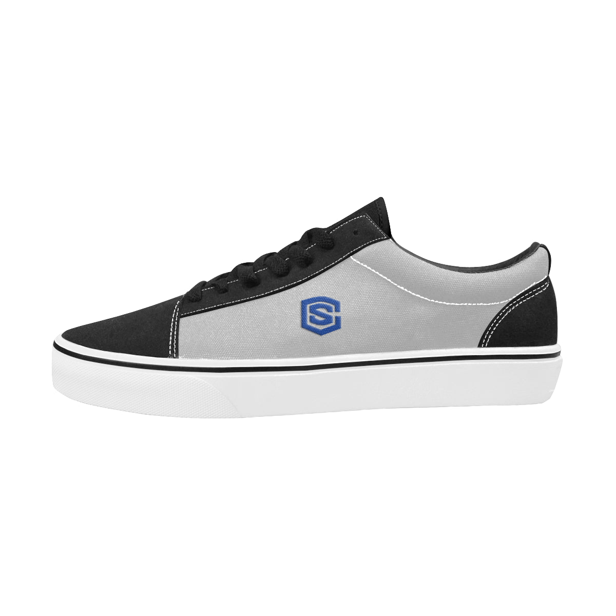 blue logo Men's Low Top Skateboarding Shoes (Model E001-2)