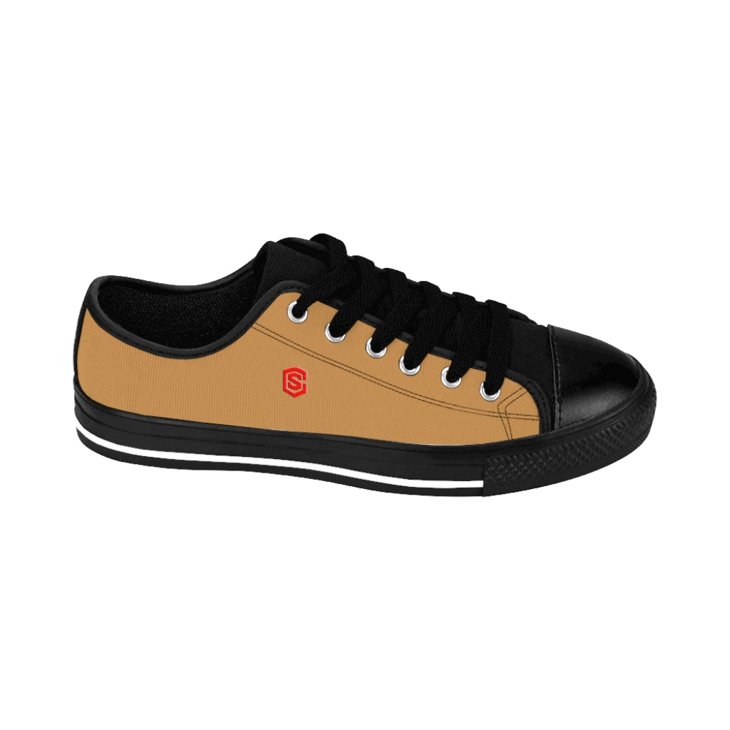 brown Men's Sneakers - red logo