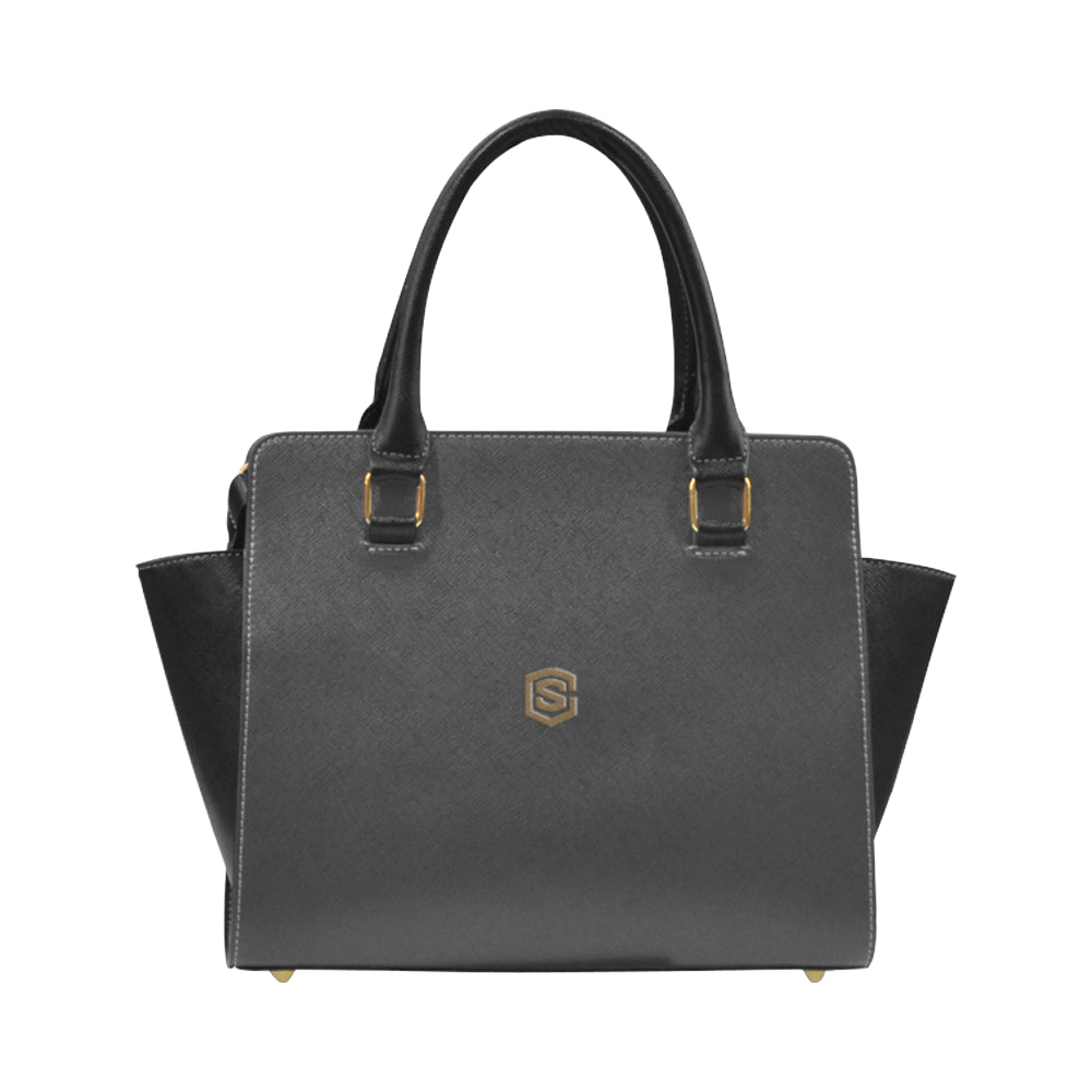 GRAY CLASSIC SHOULDER HANDBAG brown logo Classic Shoulder Handbag (Model 1653)