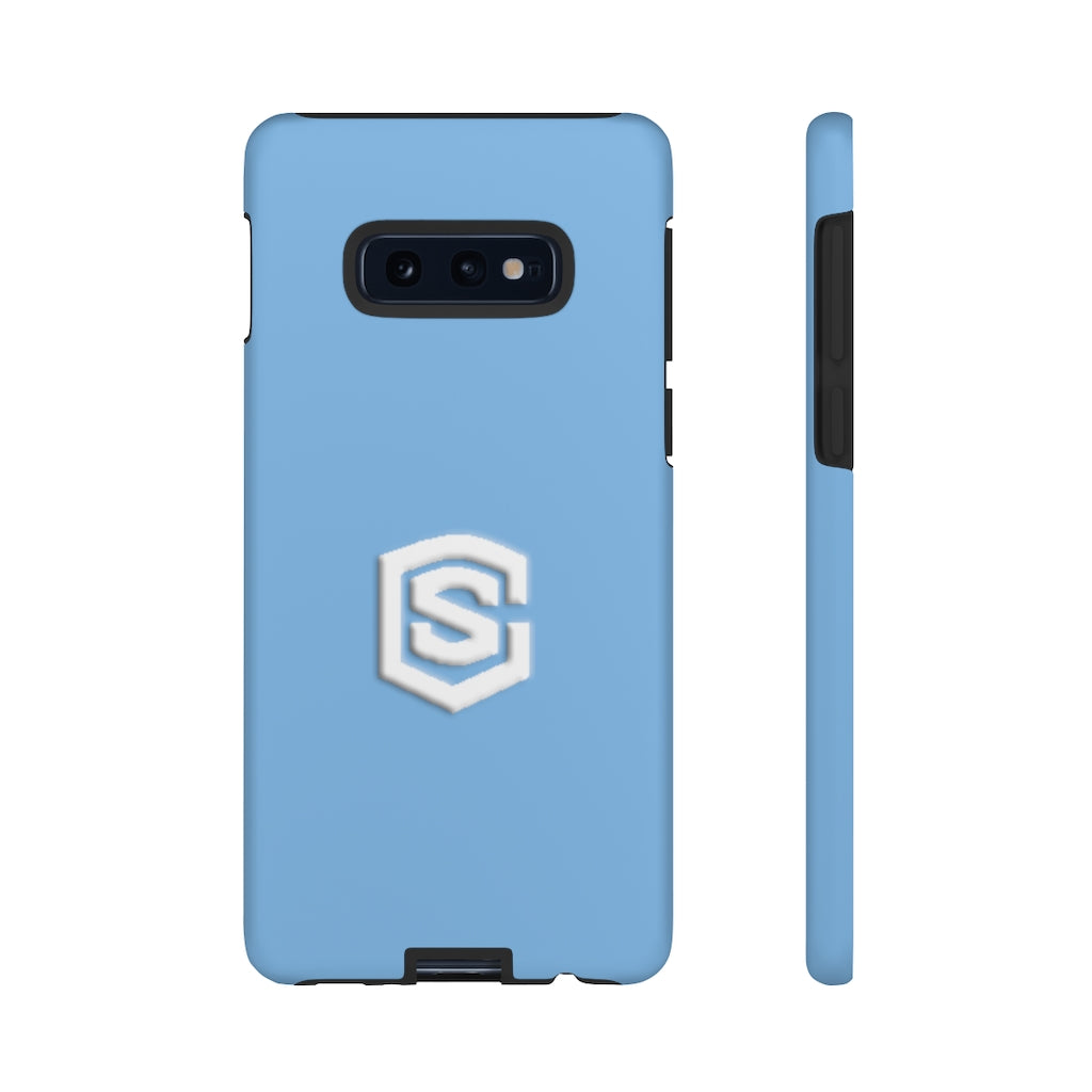 Light Blue Tough Cases White Logo