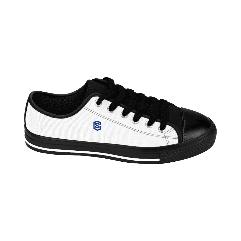 white Men's Sneakers - blue logo