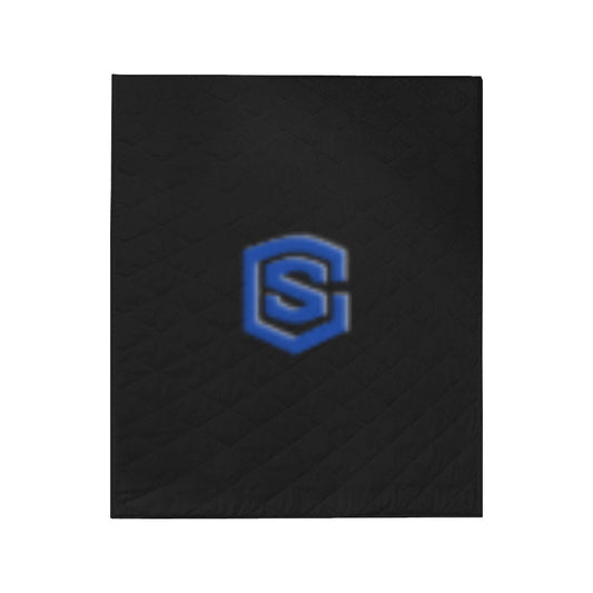 Black Custom Quilt Blue Logo Custom Quilt 50" x 60"