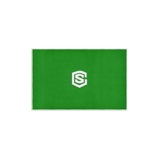 GREEN SMALL AREA RUG WITH WHITE  LOGO Area Rug 2.6' x 1.7'