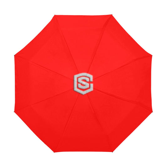Red Anti-UV Automatic Umbrella With Silver Logo Anti-UV Automatic Umbrella(Outside Printing)(Model U09)