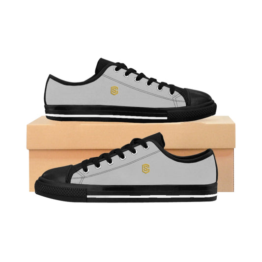 Grey Men's Sneakers golden logo