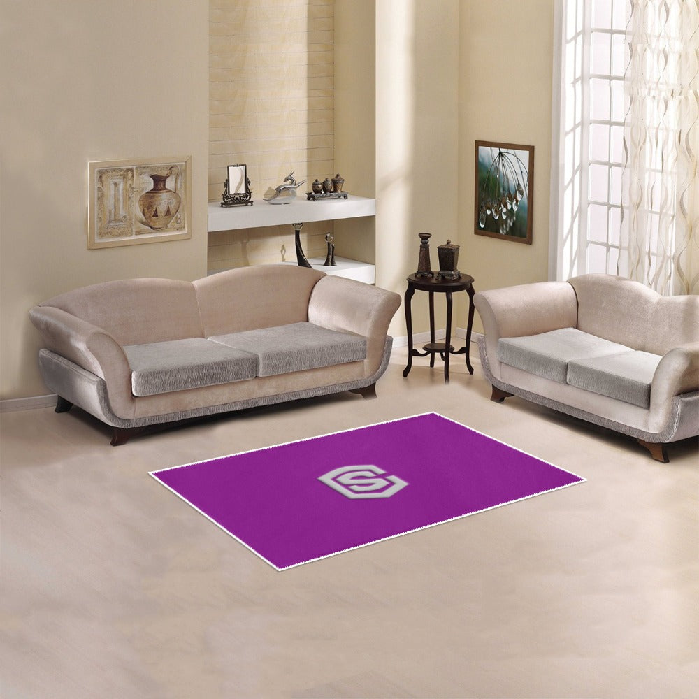 Purple Area Rug 2.6' x 1.7' with Silver Logo Area Rug 2.6' x 1.7'