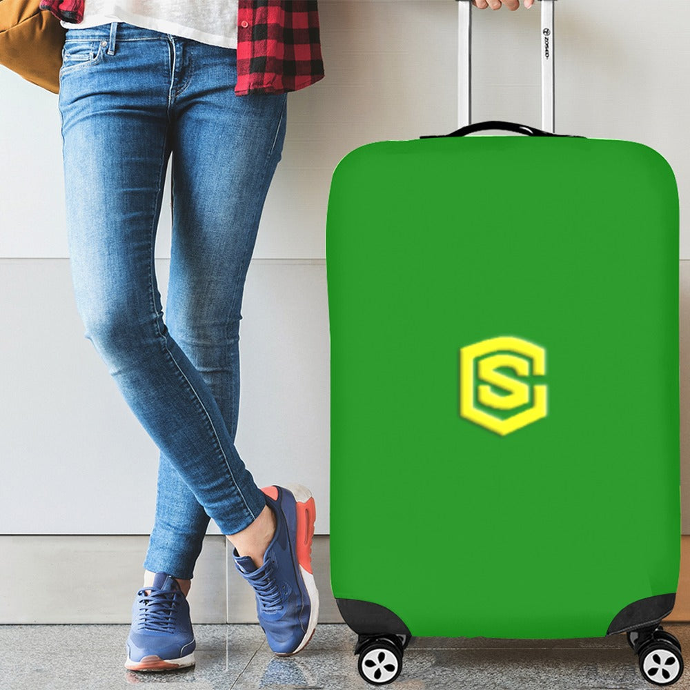 GREEN LUGGAGE COVER WITH YELLOW LOGO Luggage Cover (Large Size) (26"-28")