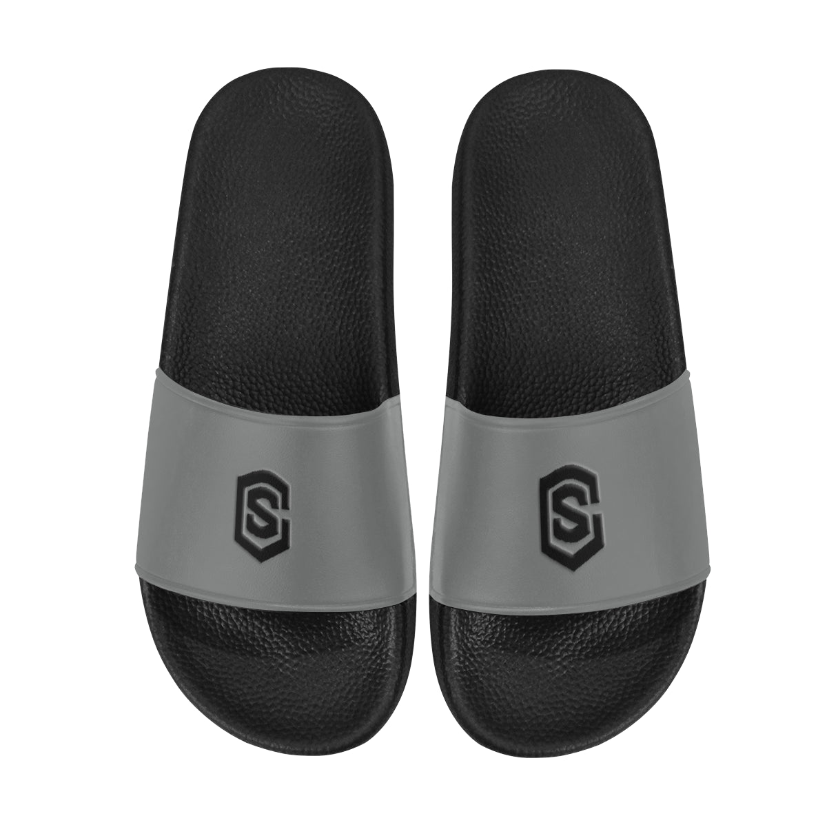 black logo Men's Slide Sandals (Model 057)