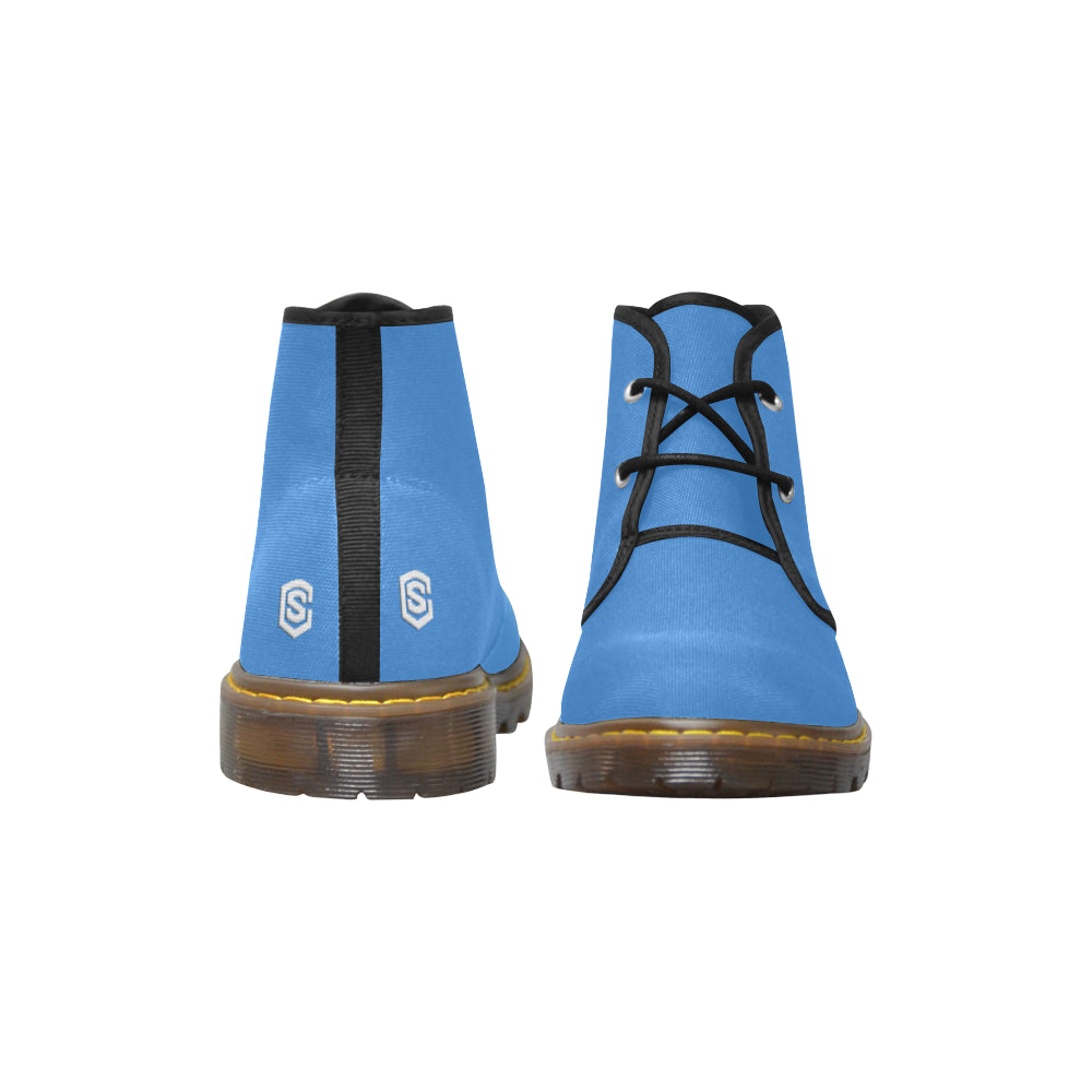 white logo Women's Canvas Chukka Boots (Model 2402-1)