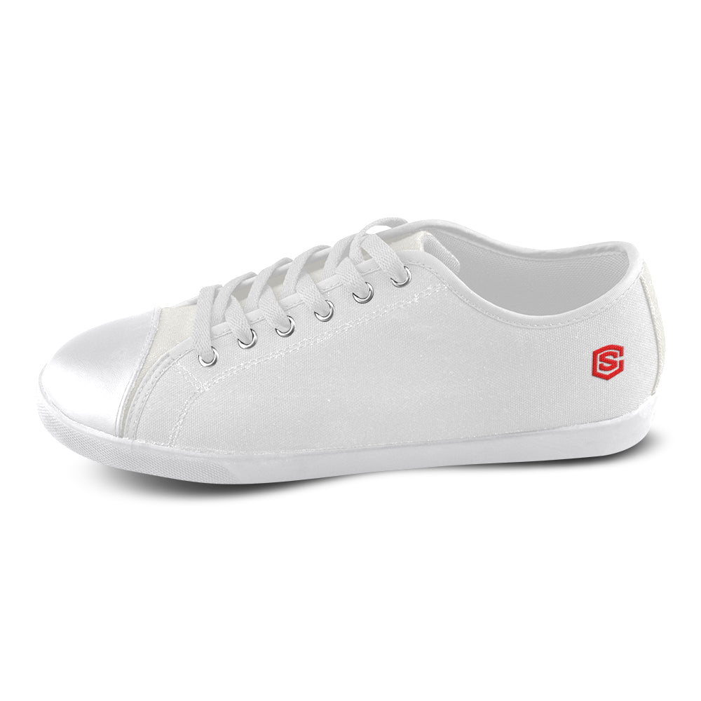 red logo Women's Canvas Shoes (Model 016)
