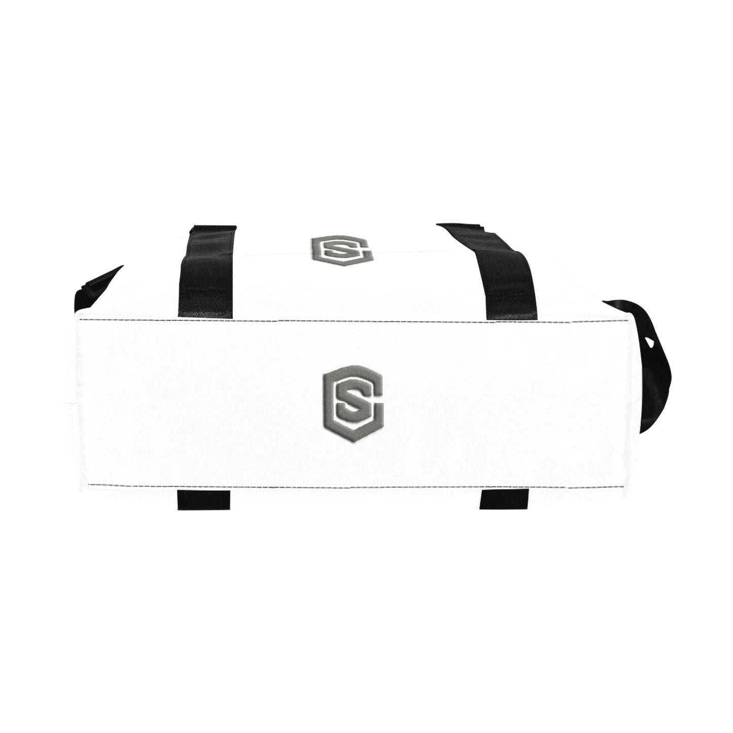 White Large Capacity Duffle Bag With Grey Logo Large Capacity Duffle Bag(Model1715)