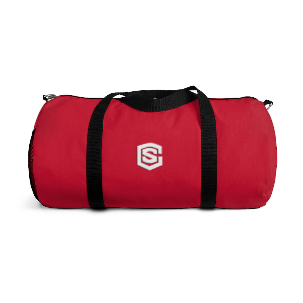 Red Duffel Bag White Logo