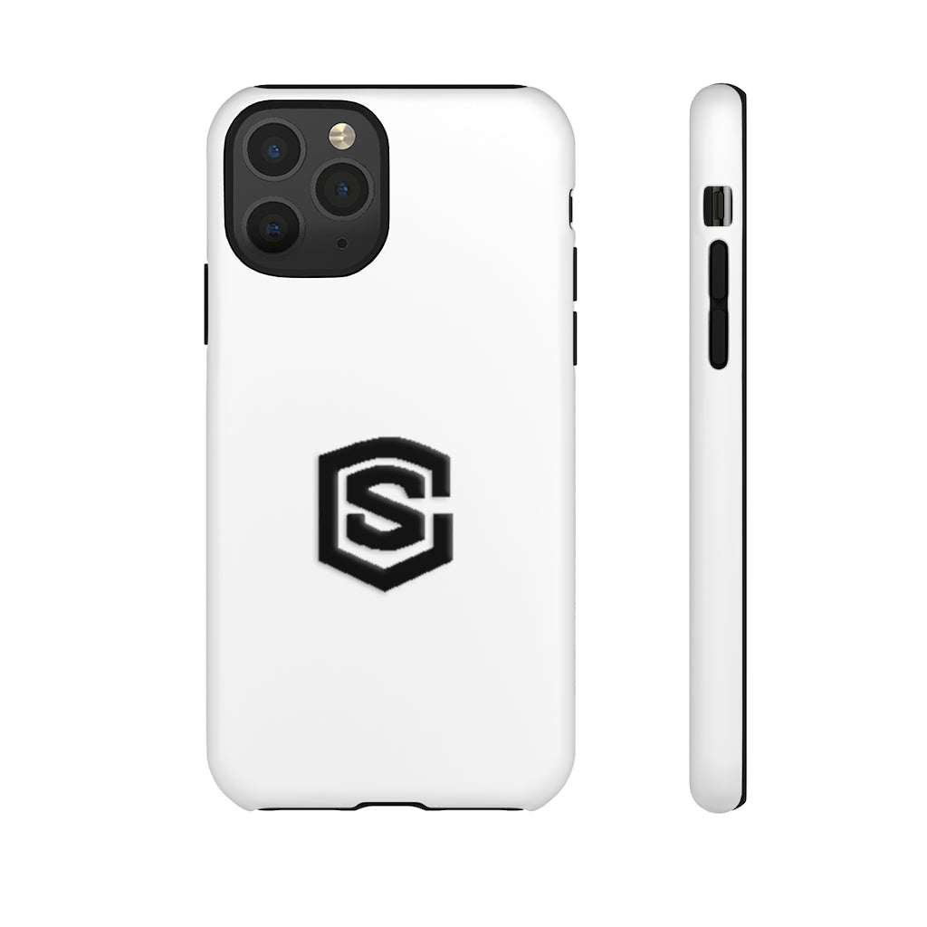 White Tough Cases Black Logo