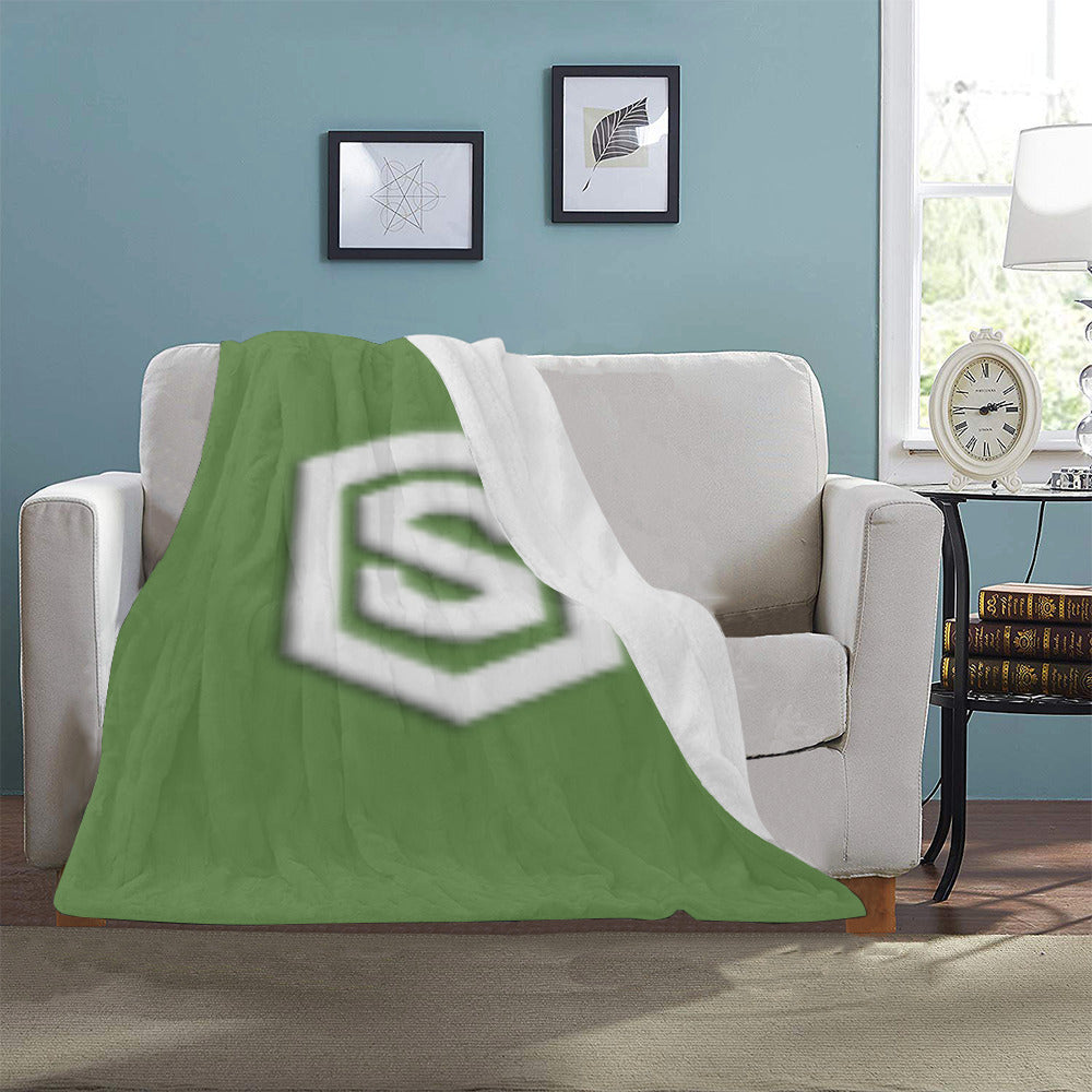 Green Ultra-Soft Micro Fleece Blanket White Logo Ultra-Soft Micro Fleece Blanket 30"x40"