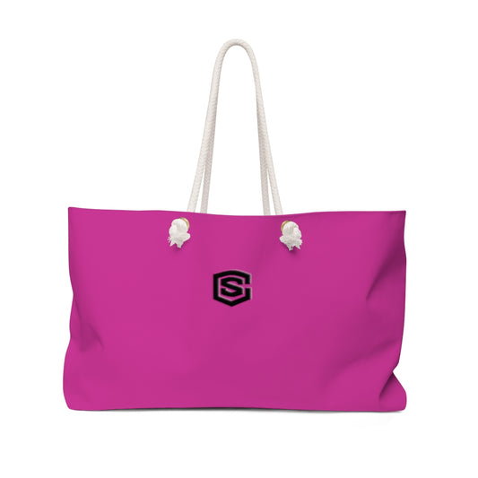 Pink Weekender Bag Black Logo