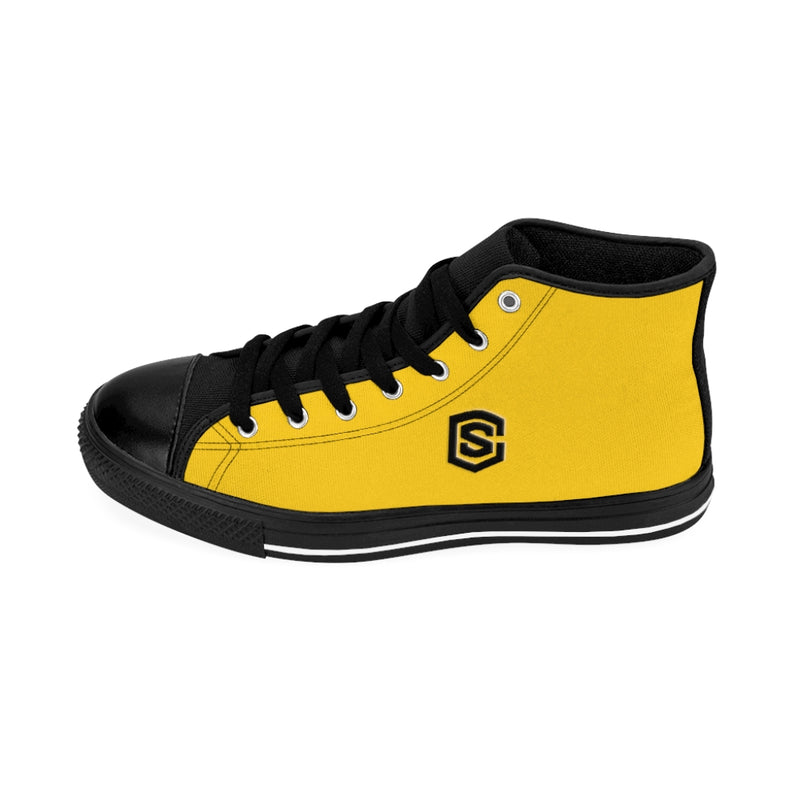 yellow Men's High-top Sneakers - black logo