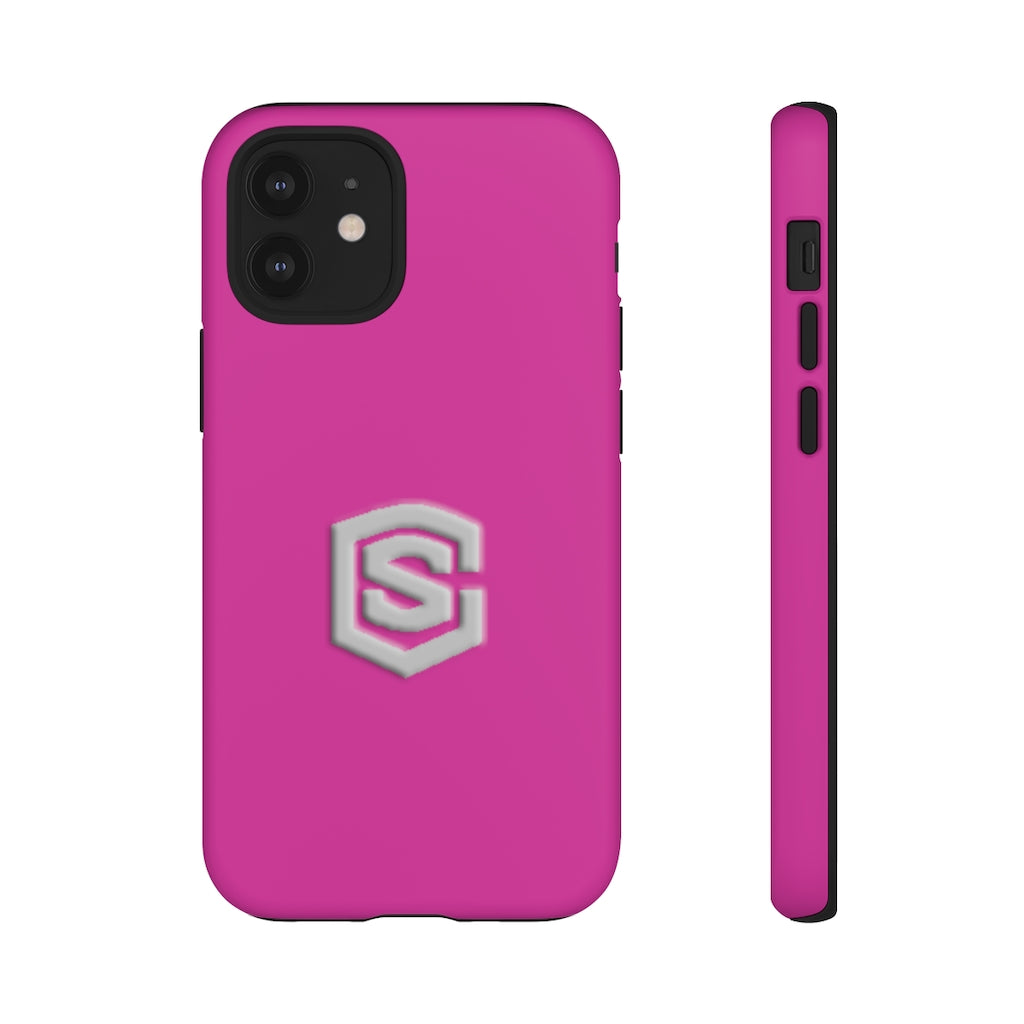 Pink Tough Cases Silver Logo