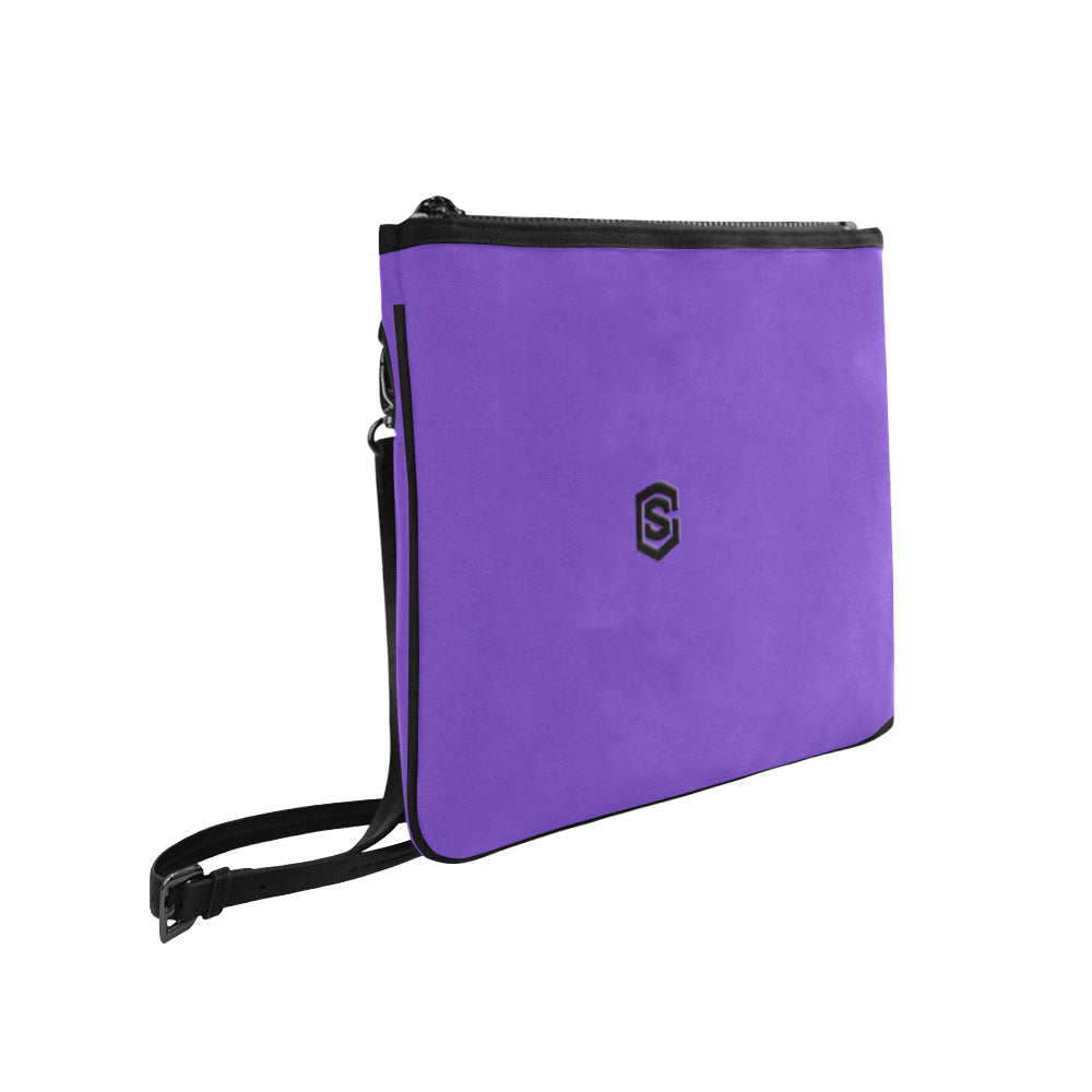 PURPLE SLIM CLUTCH BAG black logo Slim Clutch Bag (Model 1668)