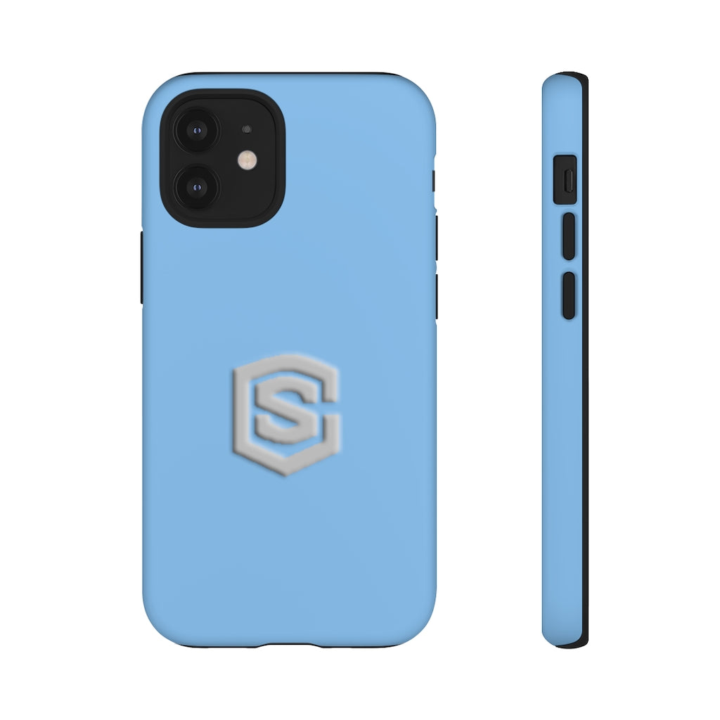 Blue Tough Cases Silver Logo