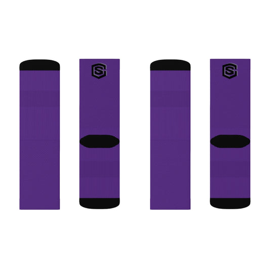Purple Sublimation Socks Black Logo