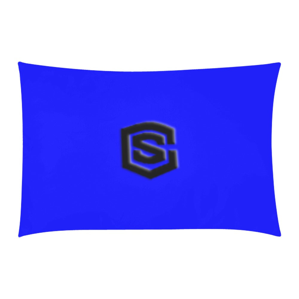 Blue 3-Piece Bedding Set (1 Duvet Cover 86"x70"; 2 Pillowcases 20"x30")(One Side) wtih Black Logo 3-Piece Bedding Set (1 Duvet Cover 86"x70"; 2 Pillowcases 20"x30")(One Side)