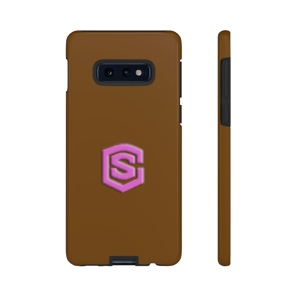 Brown Tough Cases Pink Logo