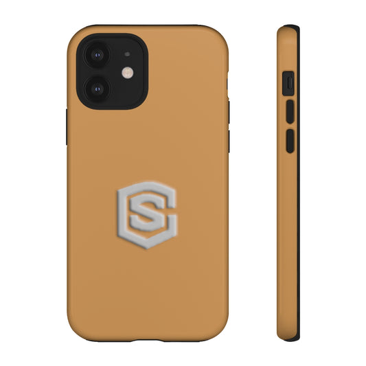 Brown Tough Cases Silver Logo
